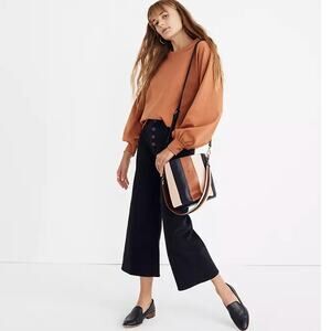 Madewell Chord Bubble-Sleeve Top‎ Thick Cotton Sweatshirt Size XXS